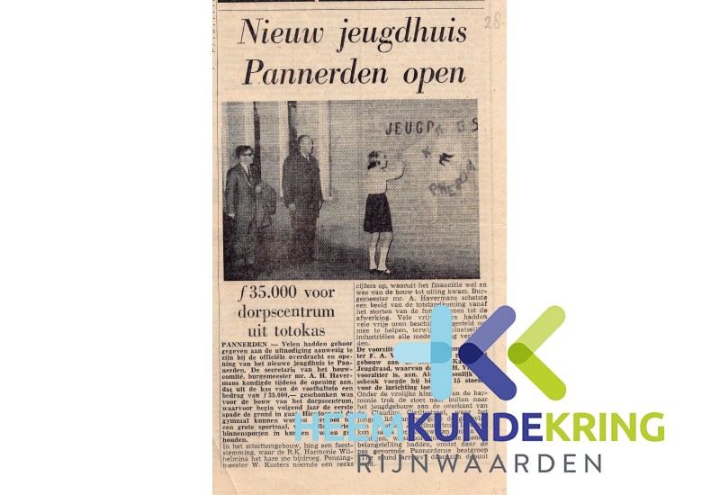 Pannerden 28-11-1967 Gelderlander Jeugdhuis open